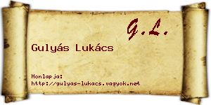 Gulyás Lukács névjegykártya